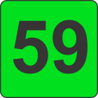 Number Fifty Nine (59) Fluorescent Circle or Square Labels
